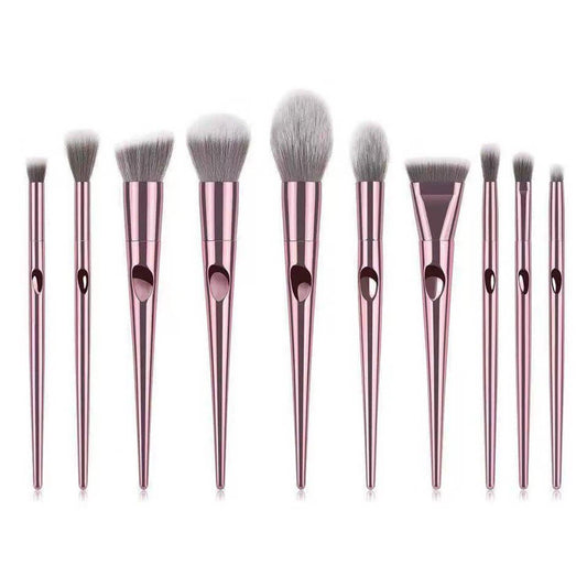10-teilig: Metallisches Premium Kosmetik Make-up Pinsel Set