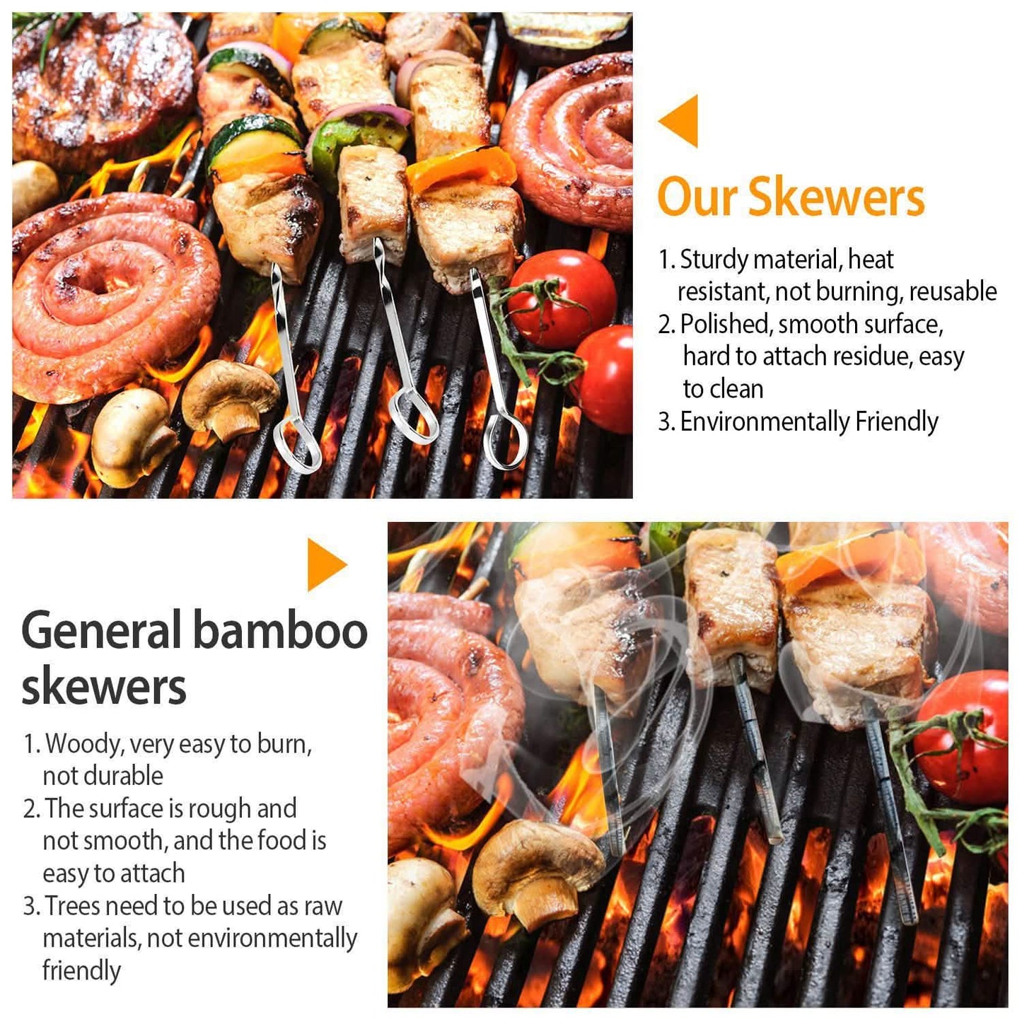 10er-Pack: 40,6 cm Grillspieße