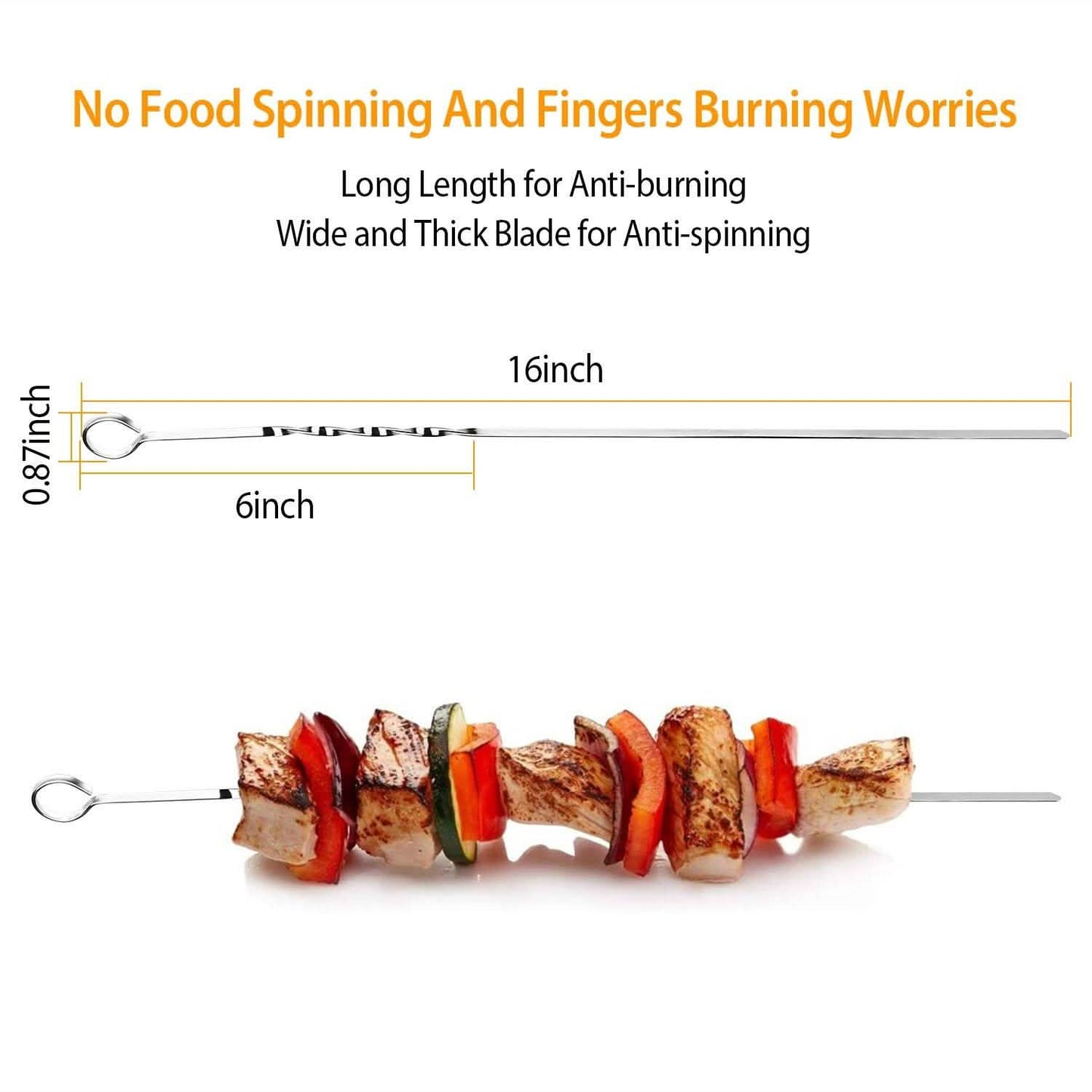10er-Pack: 40,6 cm Grillspieße