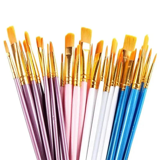 10-teiliges Künstlerpinsel-Set: Nylon, rund, spitz, flacher Kopf