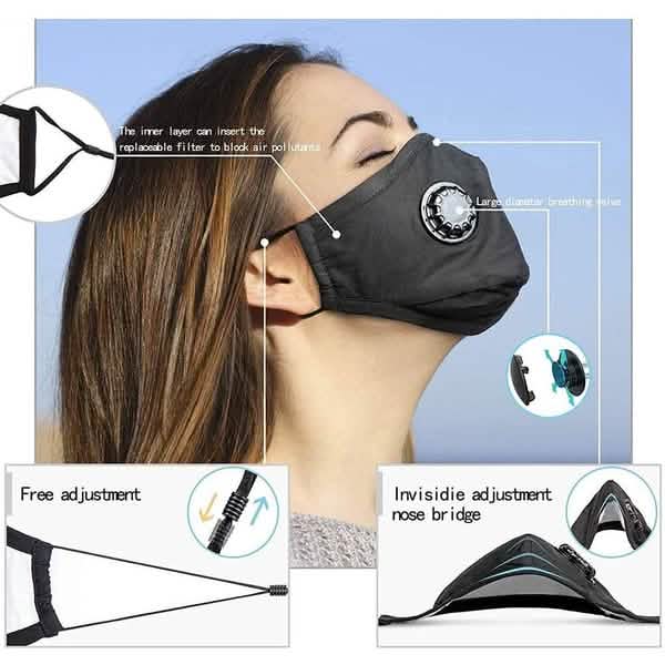 10 Stück: PM2.5-Atemschutzmaske mit Doppelatemventil