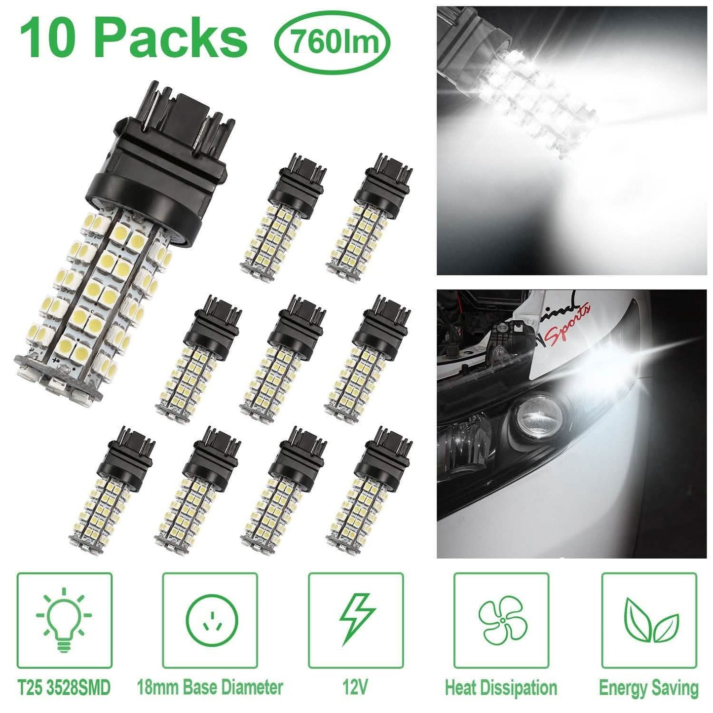10 Stück: LED-Autobirnen
