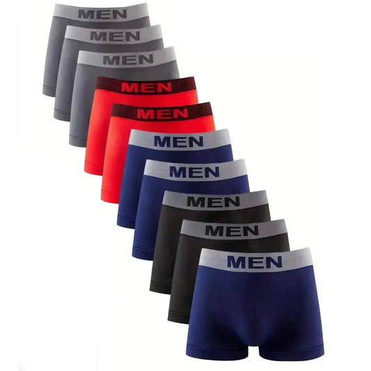 10er-Pack: Unterhosen Boxershorts mit Gummibund Atmungsaktive Bequeme Trunks