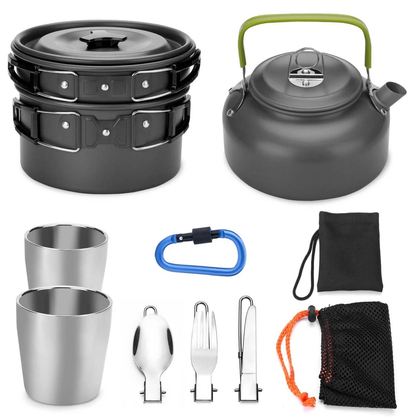 10-teilig: ODOLAND Camping-Kochgeschirr-Set