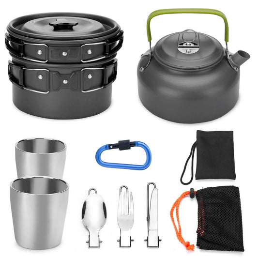 10-teilig: ODOLAND Camping-Kochgeschirr-Set