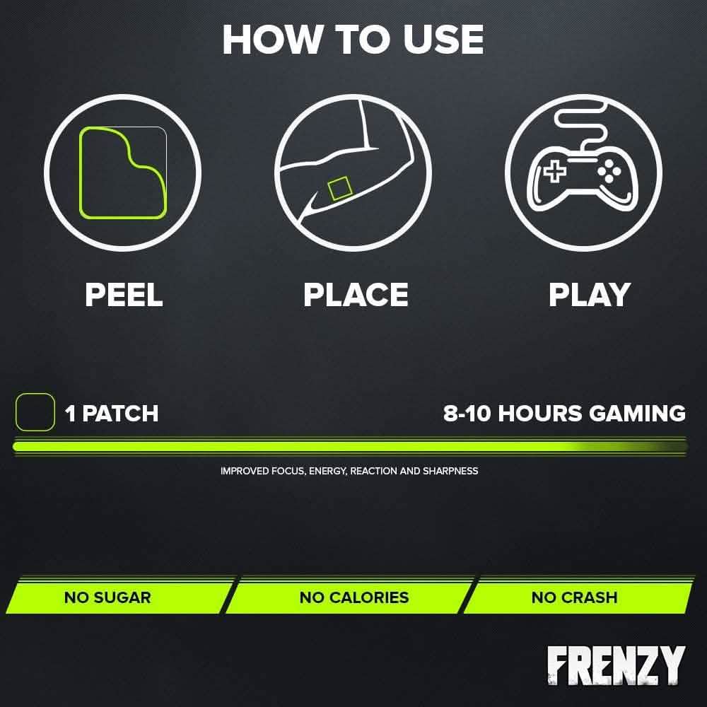 100 % natürliche Frenzy Gaming Energy Pflaster
