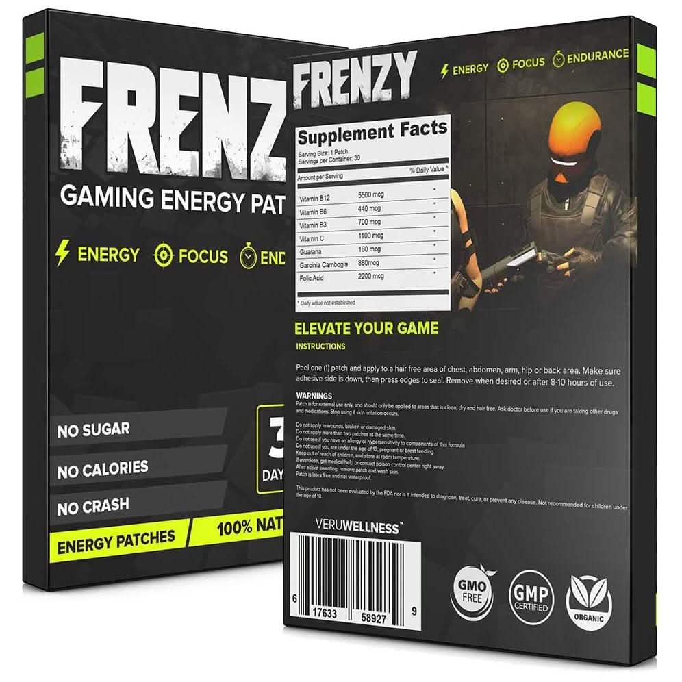 100 % natürliche Frenzy Gaming Energy Pflaster