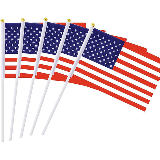 100er-Pack: Handgehaltene kleine Miniatur-Amerikaflagge