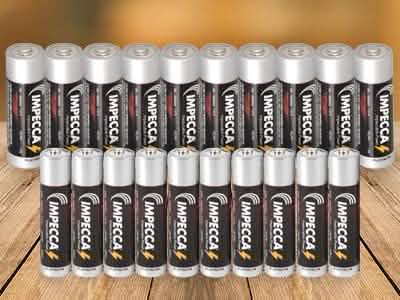100er-Pack: Impecca Alkaline Platinum Batterien