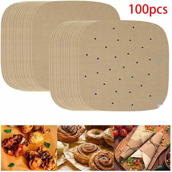 100 Stück: Backpapier für die Heißluftfritteuse