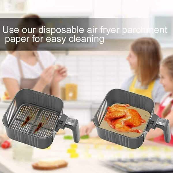 100 Stück: Backpapier für die Heißluftfritteuse
