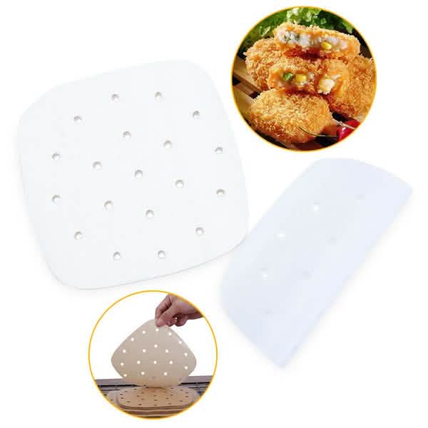100 Stück: Backpapier für die Heißluftfritteuse