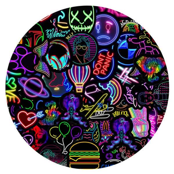 100 Stück: Cartoon-Neonlicht-Graffiti-Sticker