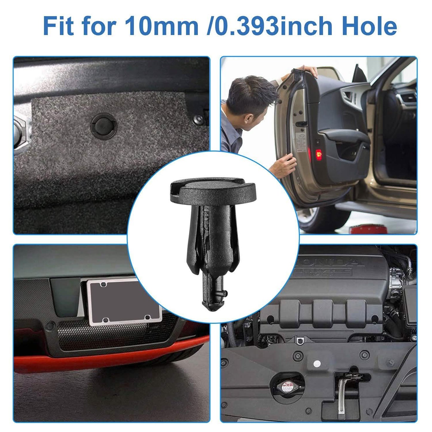 100 Stück: 10mm Stoßfänger-Clip-Befestigungsnieten