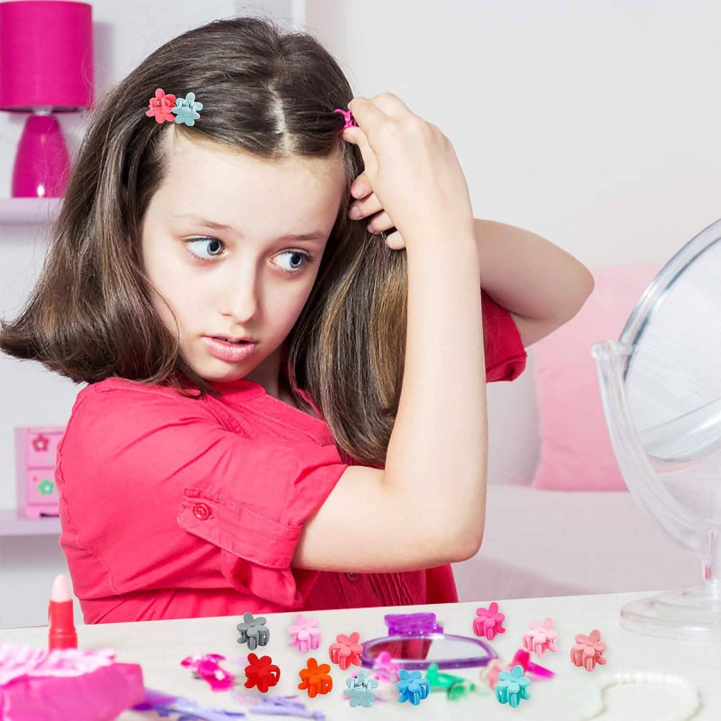 100 Stück: Rutschfeste bunte Mini-Haarklammern Haarspangen Zubehör
