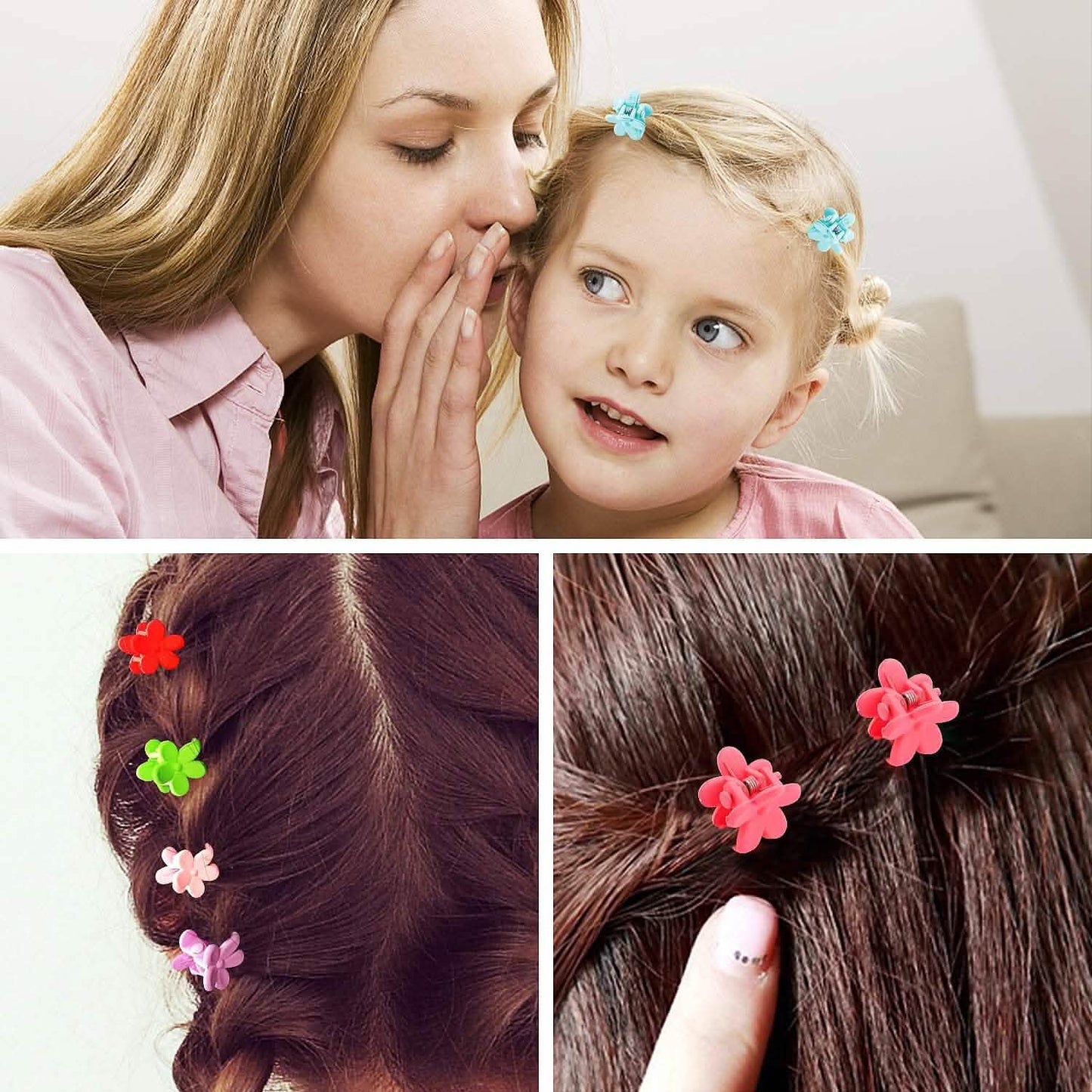 100 Stück: Rutschfeste bunte Mini-Haarklammern Haarspangen Zubehör