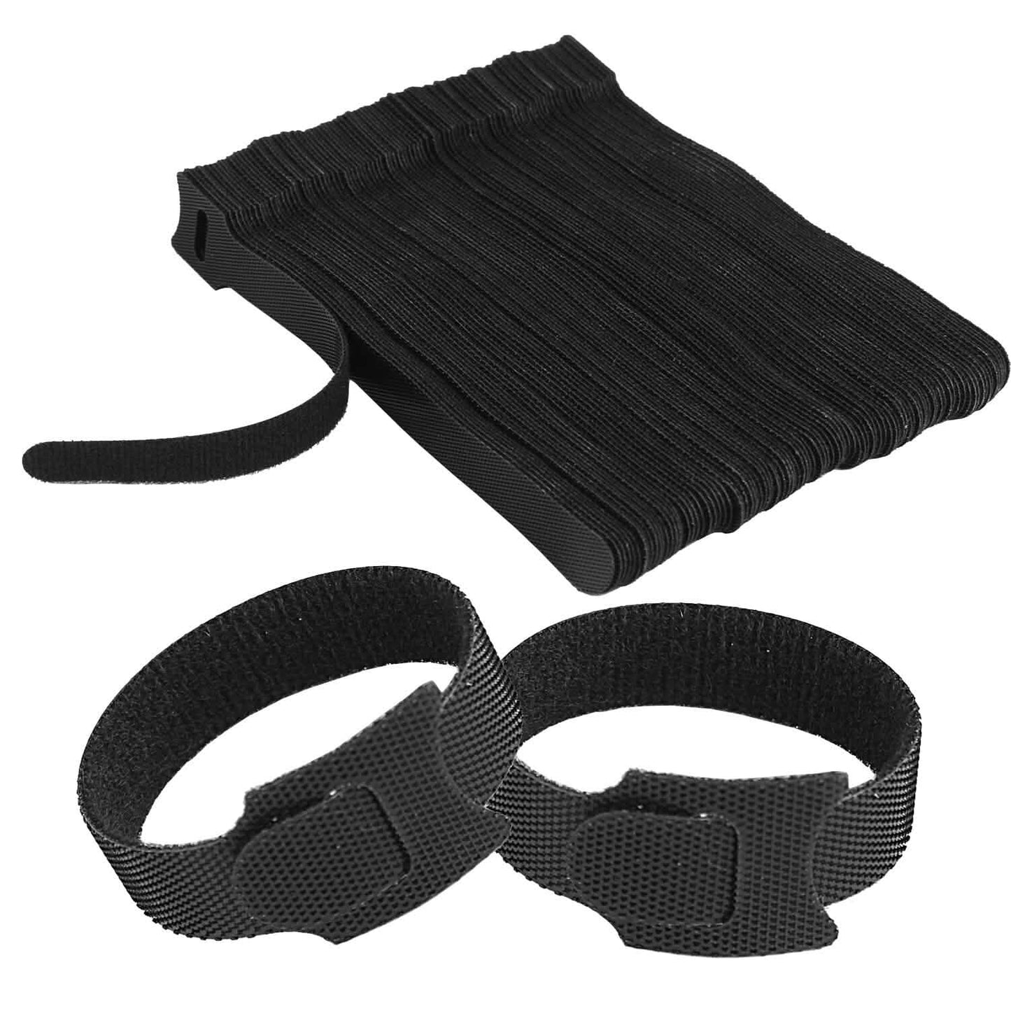 100 Stück: Wiederverwendbare Kabelbinder 15 cm Kabelmanagement-Halter