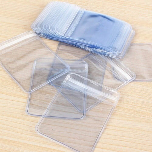 100 Stück: Transparente PVC-Plastik-Aufbewahrungs-Schmuckbeutel mit Reißverschluss