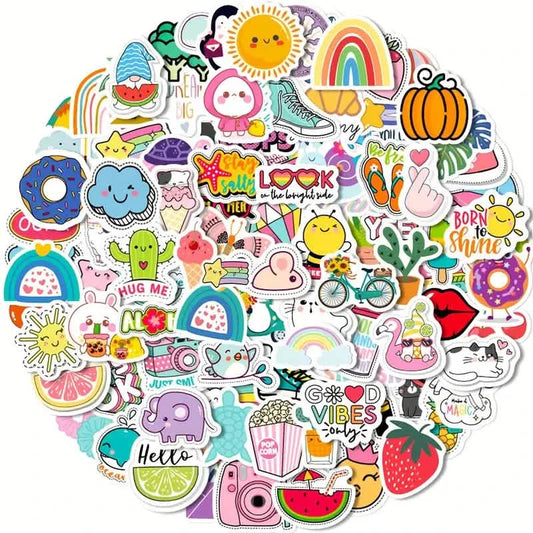 100-teiliges VSCO-Stickerpaket – Niedliche Cartoon-Designs, wasserdichte Vinyl-Aufkleber für Laptops, Wasserflaschen & Gepäck