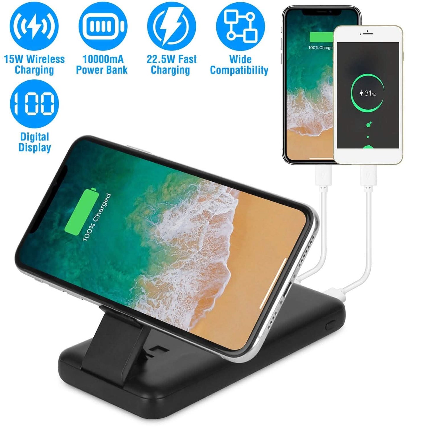 1000 mAh kabellose faltbare Powerbank