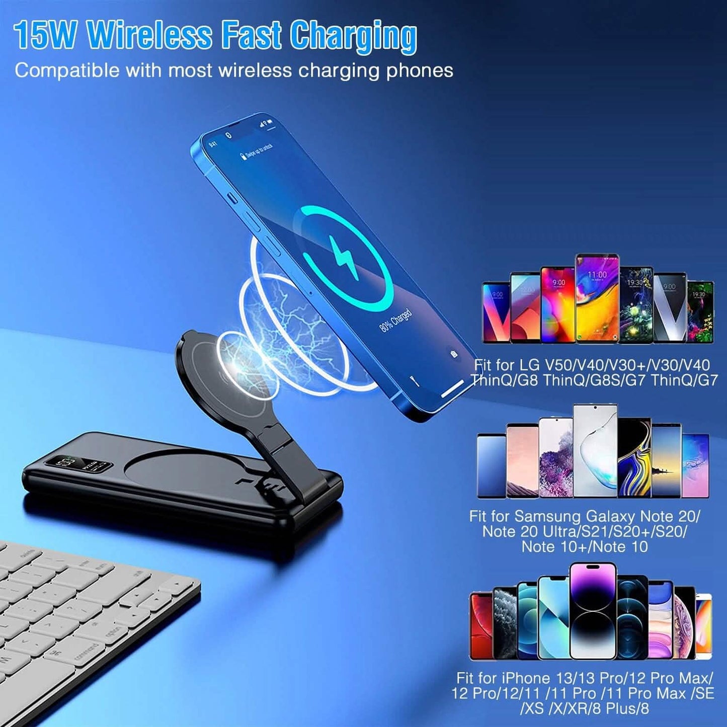 1000 mAh kabellose faltbare Powerbank