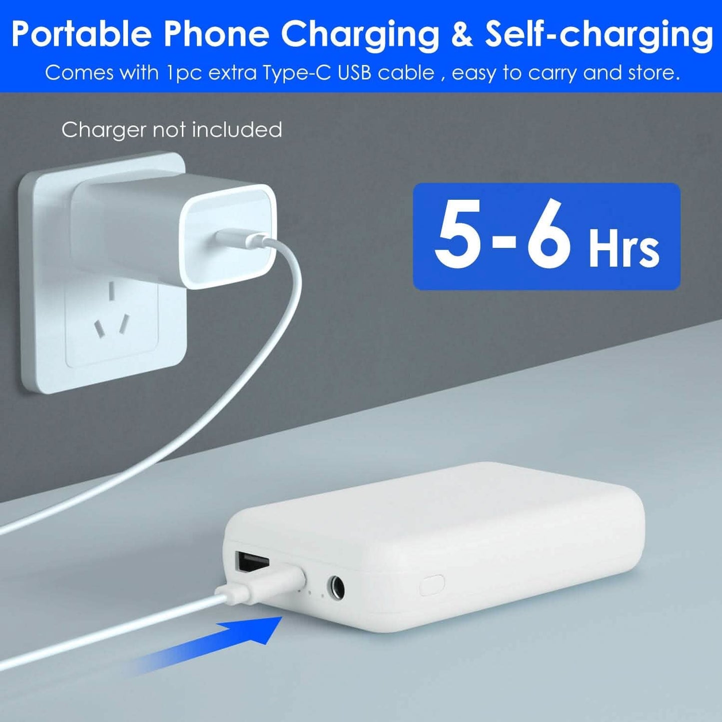 10000mAh Powerbank Tragbares Ladegerät Akku für beheizbare Decke Weste Jacke