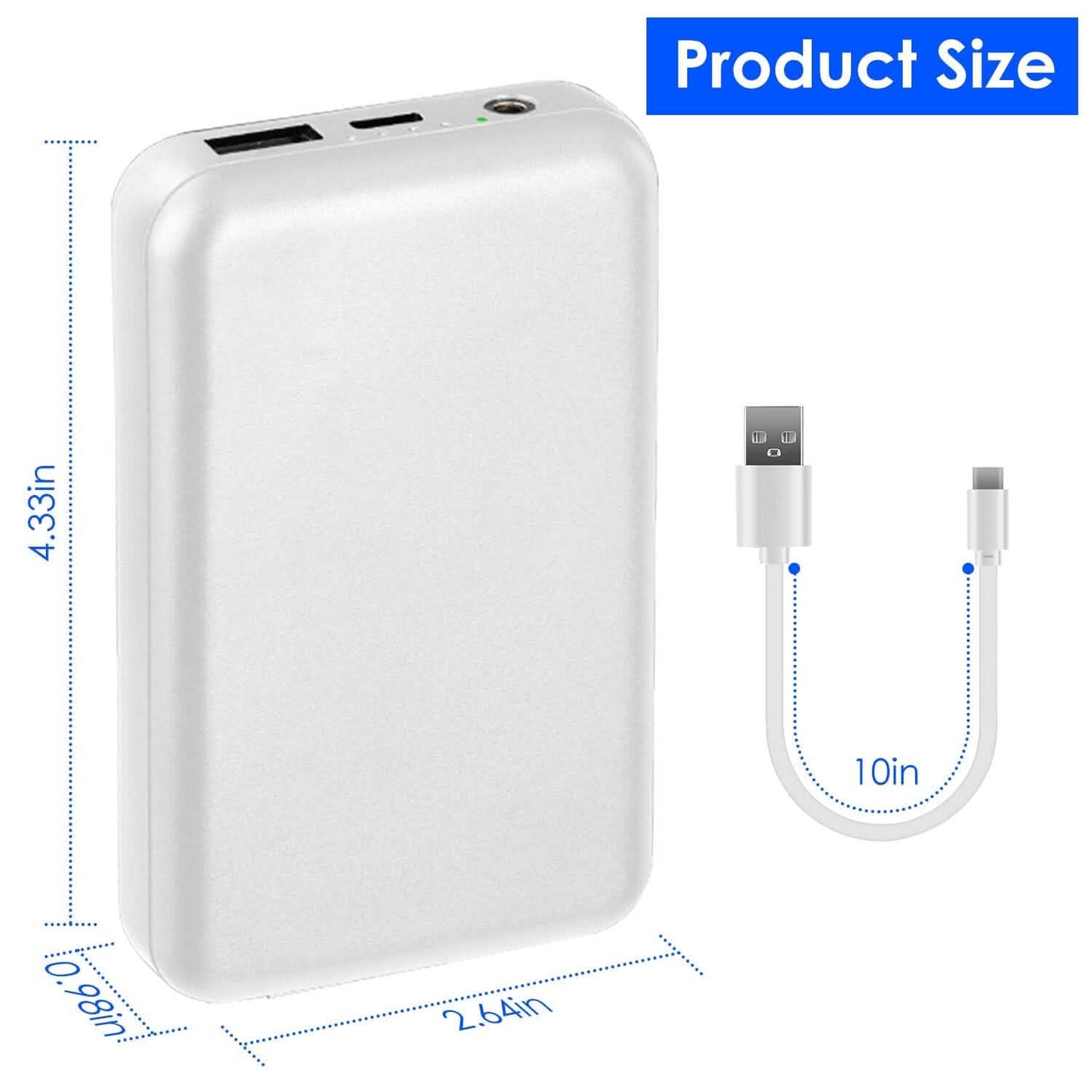 10000mAh Powerbank Tragbares Ladegerät Akku für beheizbare Decke Weste Jacke