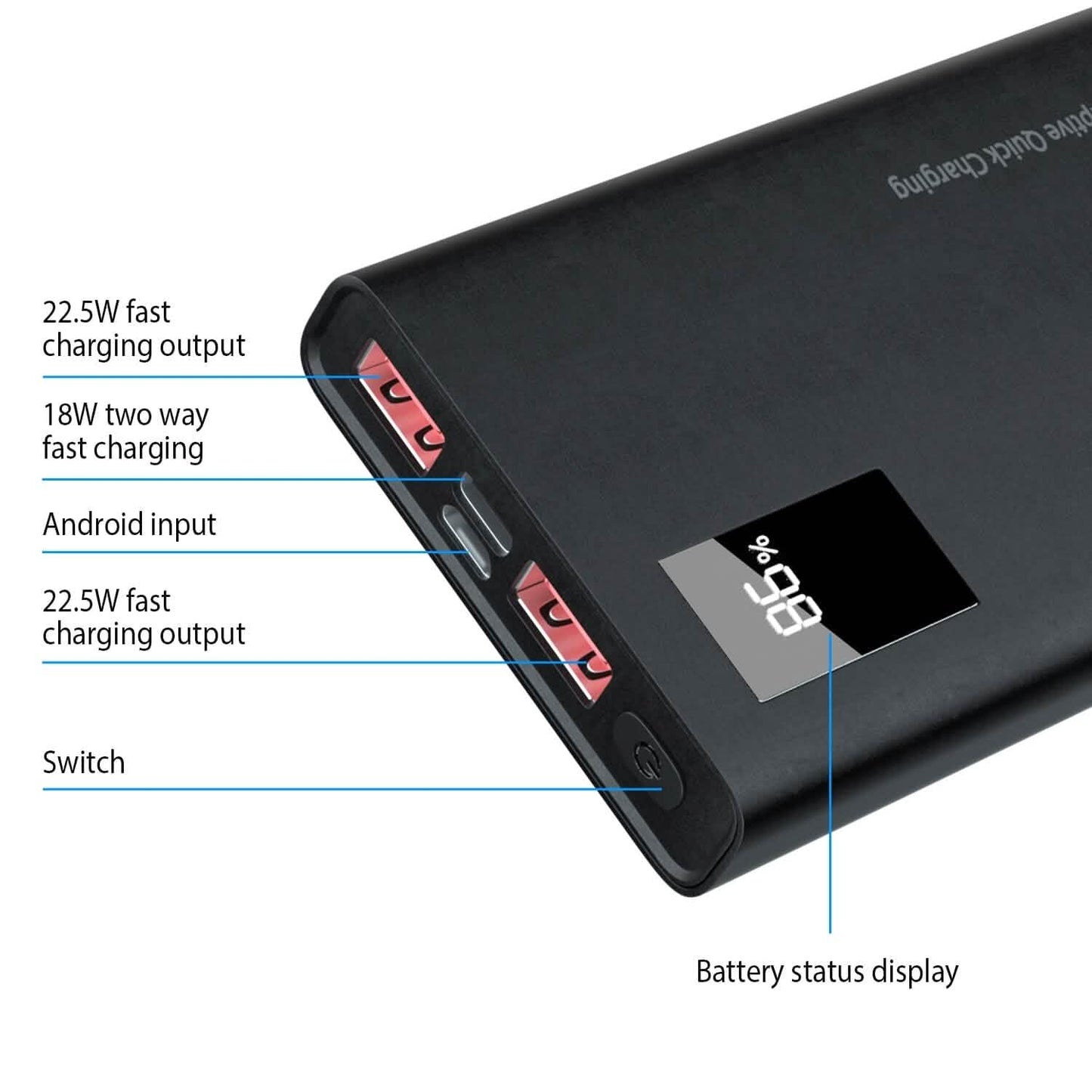 10000mAh Powerbank Tragbares Ladegerät Externer Akku