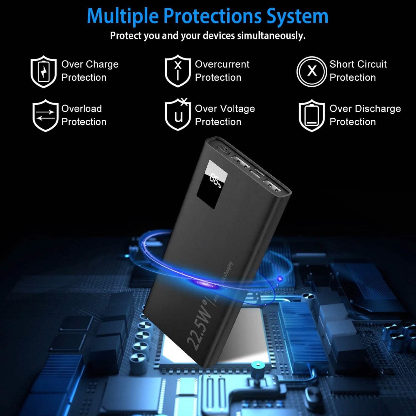 10000mAh Powerbank Tragbares Ladegerät Externer Akku