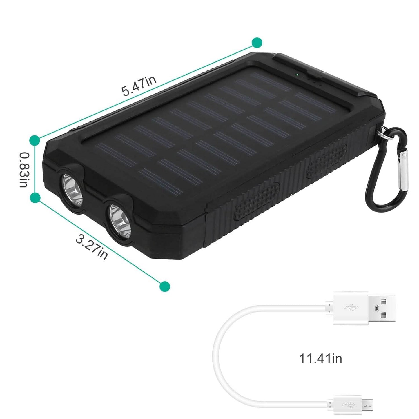 10000mAh Solar Powerbank Externer Akku