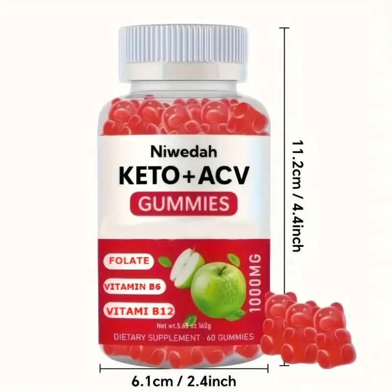 1000mg Keto+ACV Niwedah Apfelessig Gummibärchen