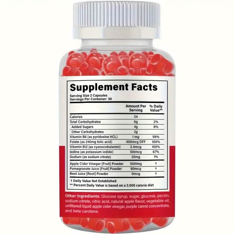 1000mg Keto+ACV Niwedah Apfelessig Gummibärchen