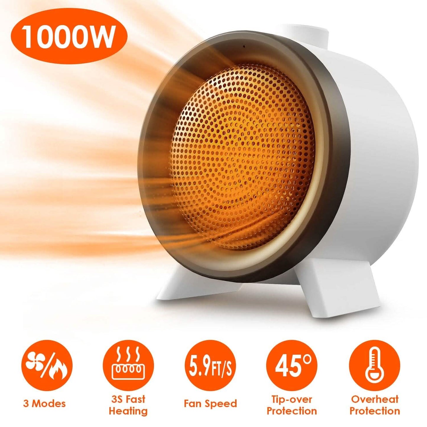 1000W Elektrischer Heizlüfter