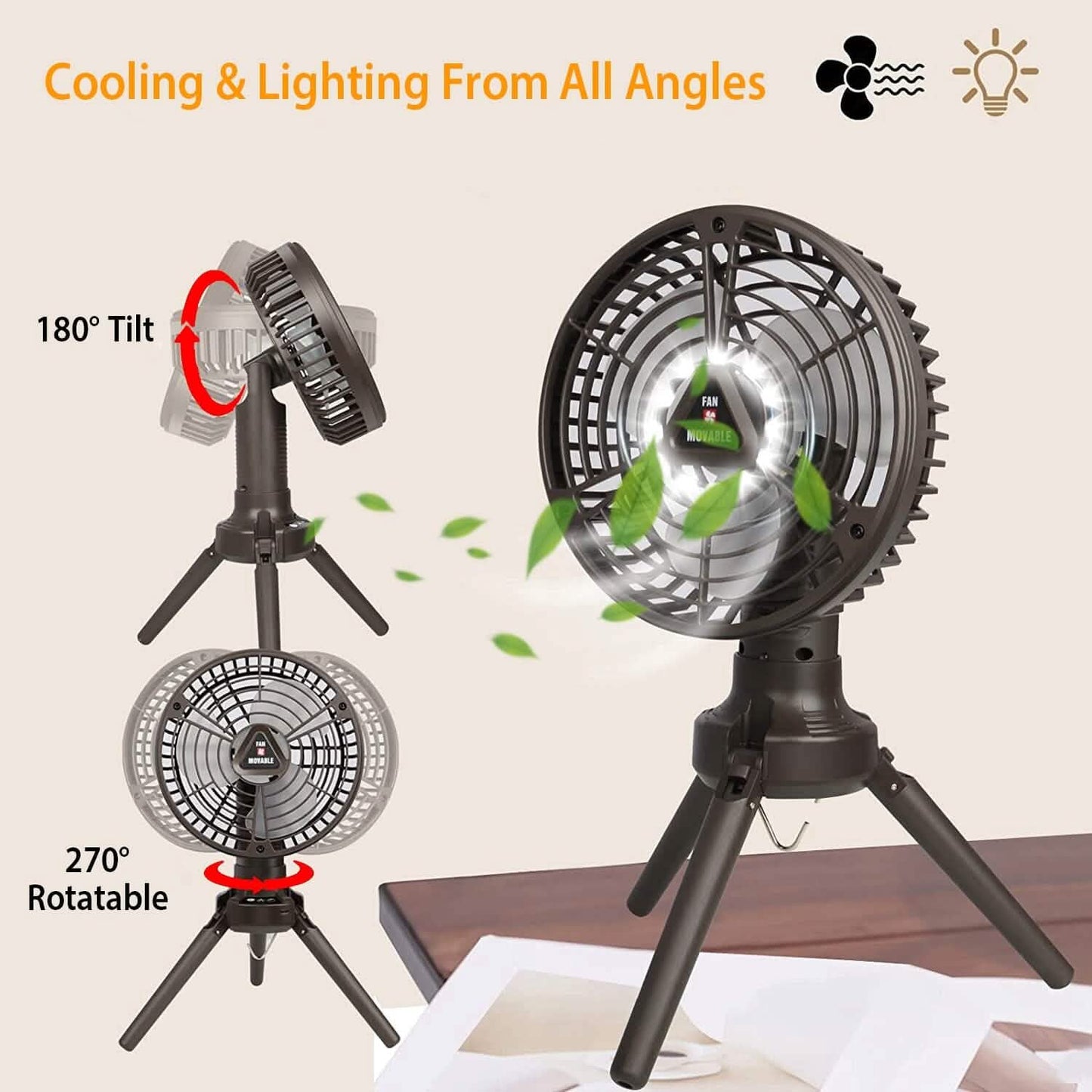 10400 mAh Tragbarer Campingventilator