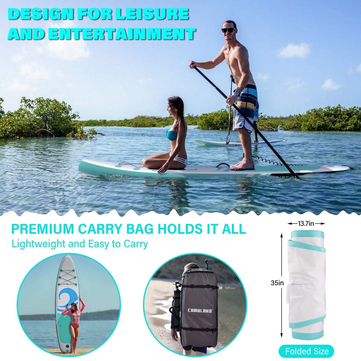 320 x 81 x 15 cm Paddleboards für Erwachsene mit Premium SUP Zubehör und Rucksack