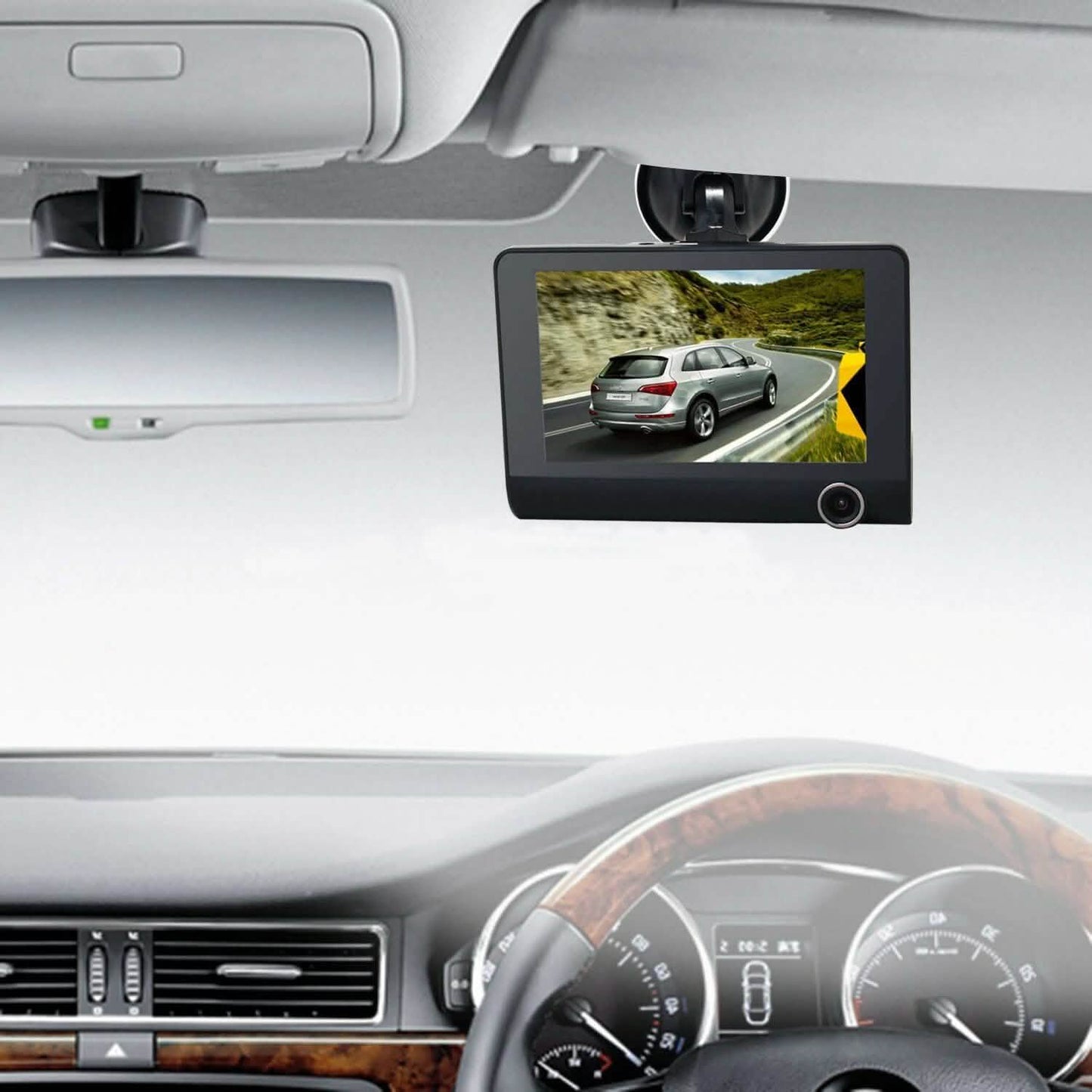 1080P 4" Dual-Objektiv HD Auto DVR Rückfahrkamera Video Armaturenbrett-Kamera Recorder G-Sensor