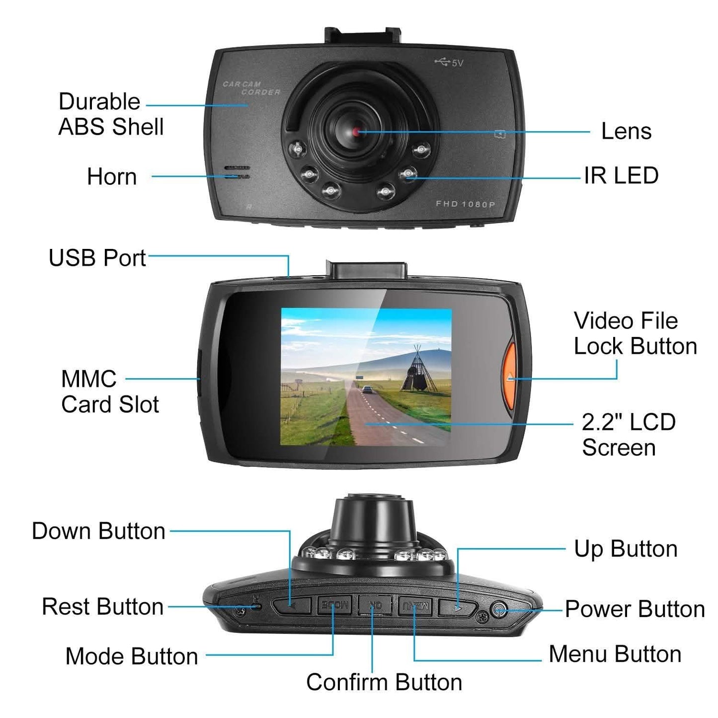 1080P Auto-DVR-Kamera Armaturenbrett-Kamera