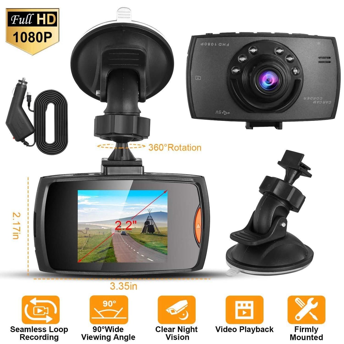 1080P Auto-DVR-Kamera Armaturenbrett-Kamera