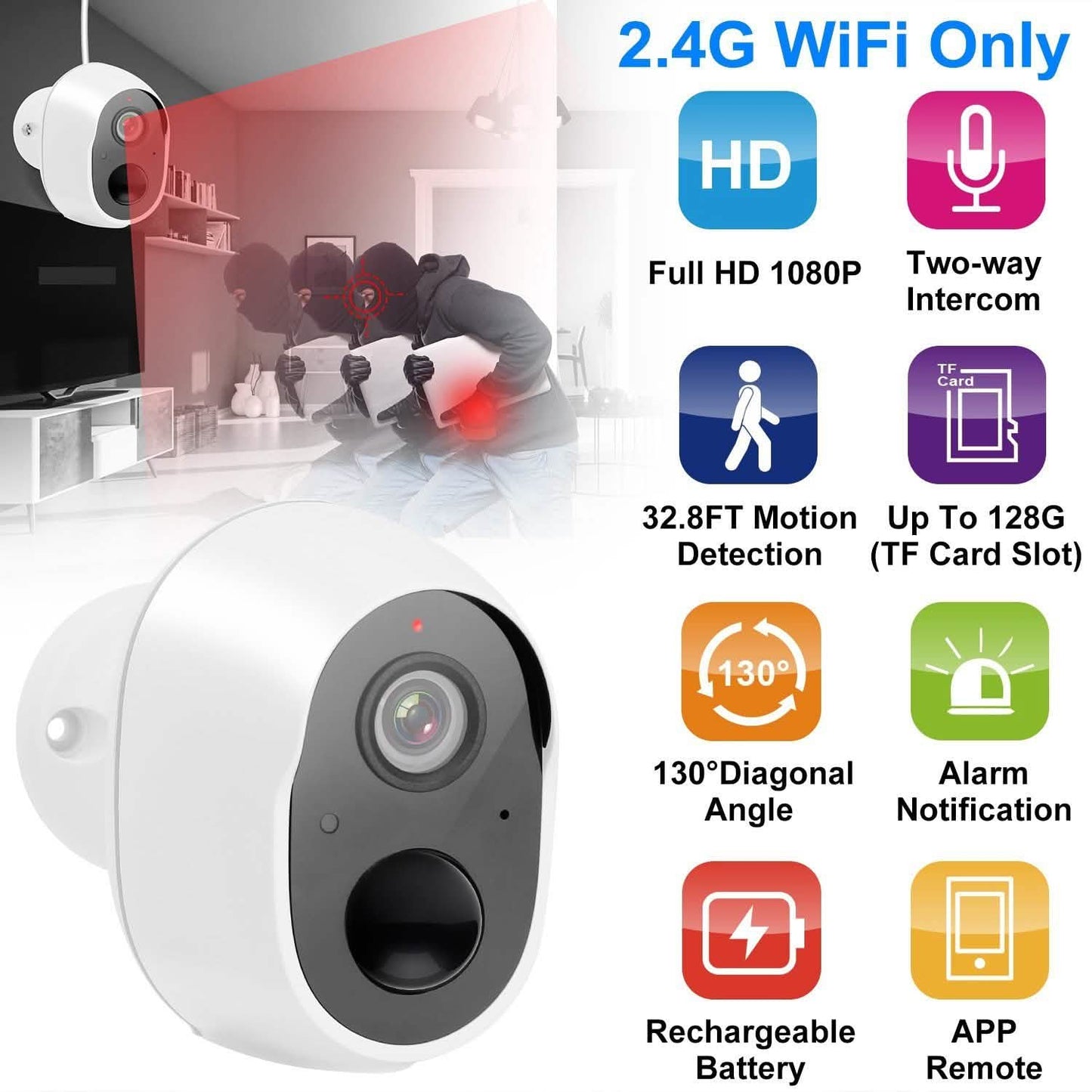 1080P FHD WLAN IP Zwei-Wege-Audio-Überwachungskamera