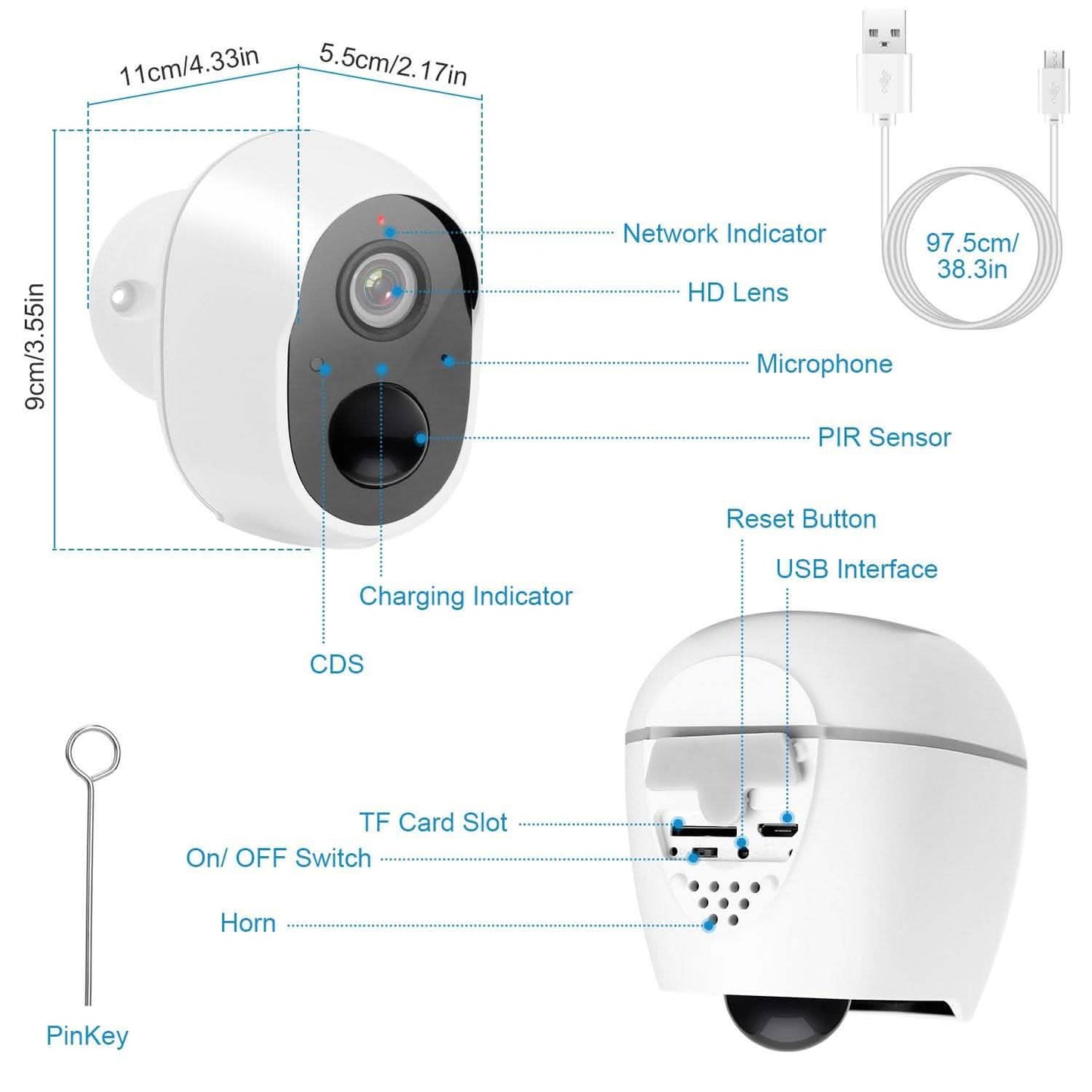1080P FHD WLAN IP Zwei-Wege-Audio-Überwachungskamera