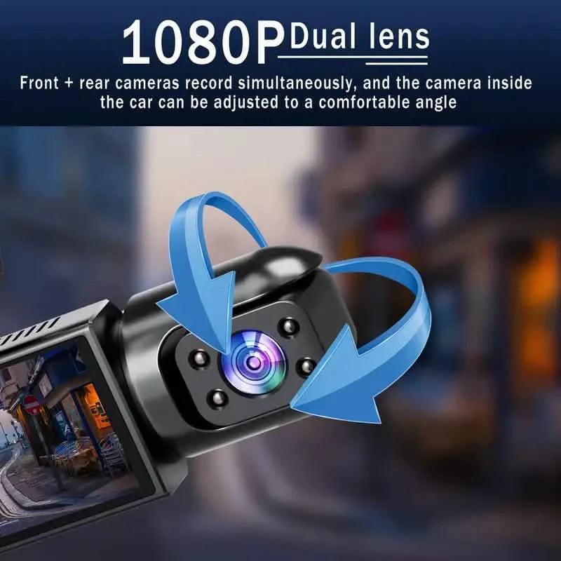 1080P Full HD Dual-Kamera Dashcam für Autos 3,16 Zoll IPS-Bildschirm GPS und Spurhalteassistent
