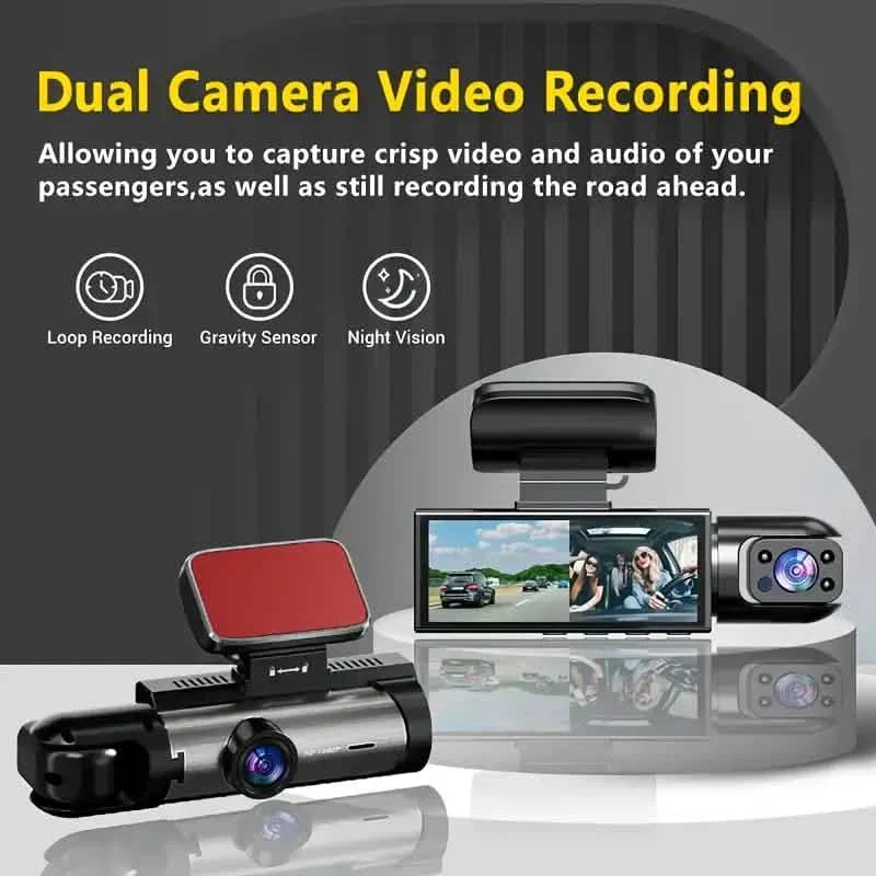 1080P Full HD Dual-Kamera Dashcam für Autos 3,16 Zoll IPS-Bildschirm GPS und Spurhalteassistent