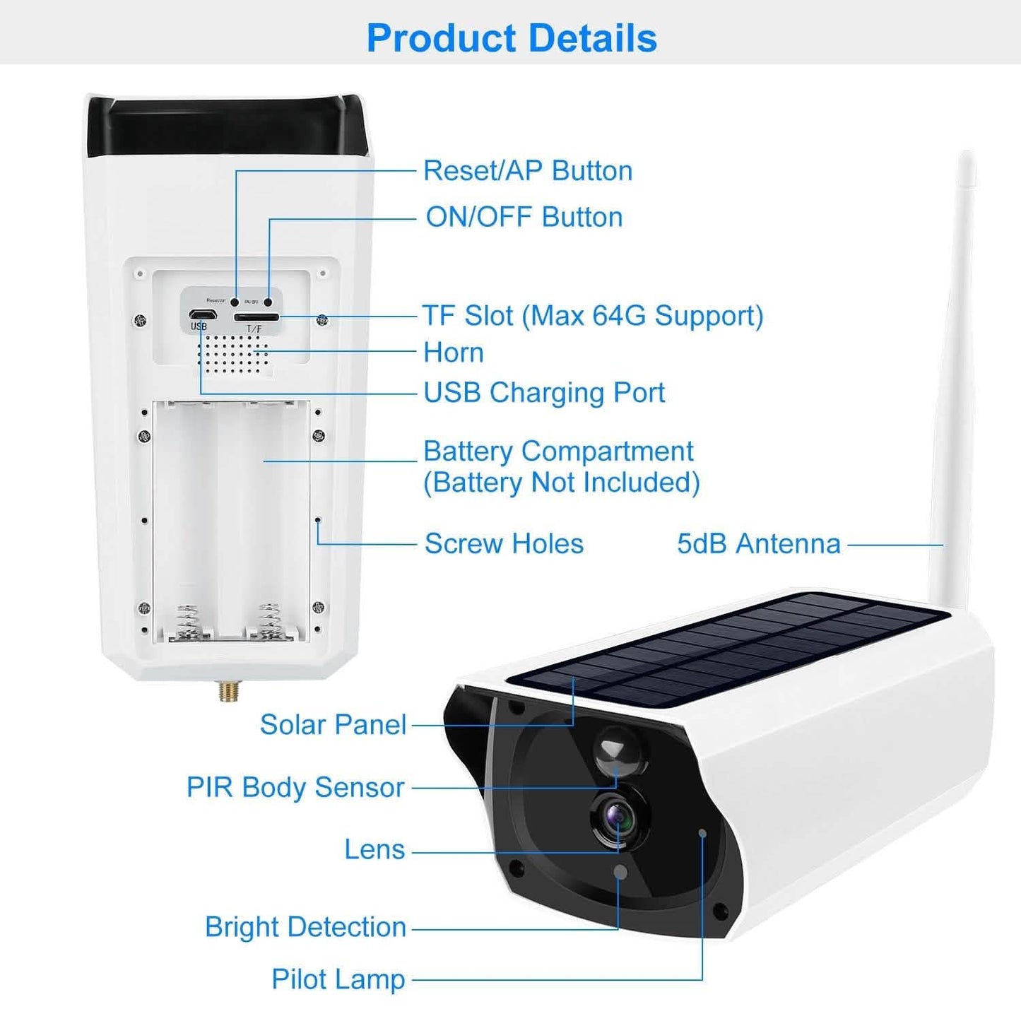 1080P Solarbetriebene WLAN-IP-Kamera