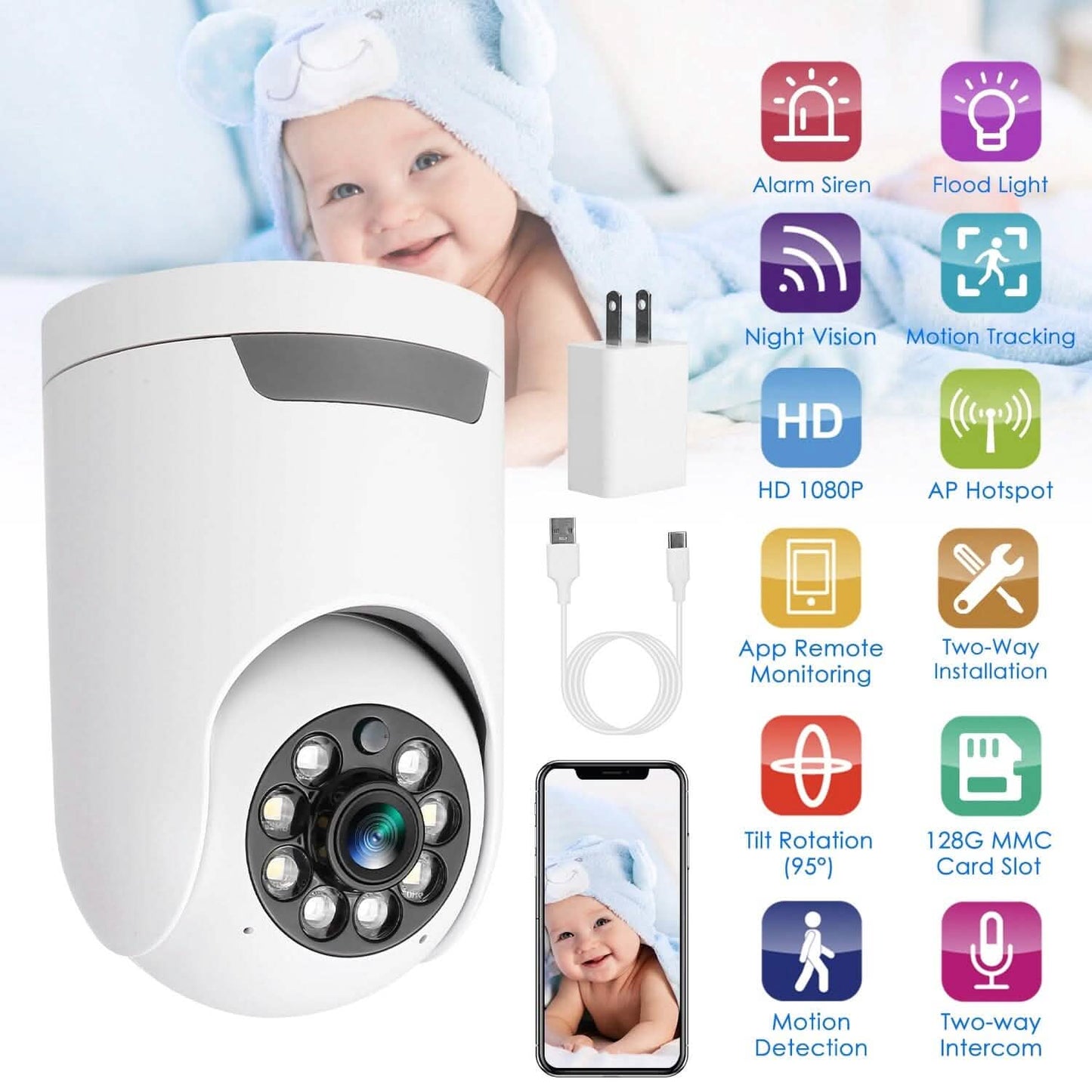 1080P WLAN IP Kamera Schwenk-Neige-Sicherheitsüberwachungskamera