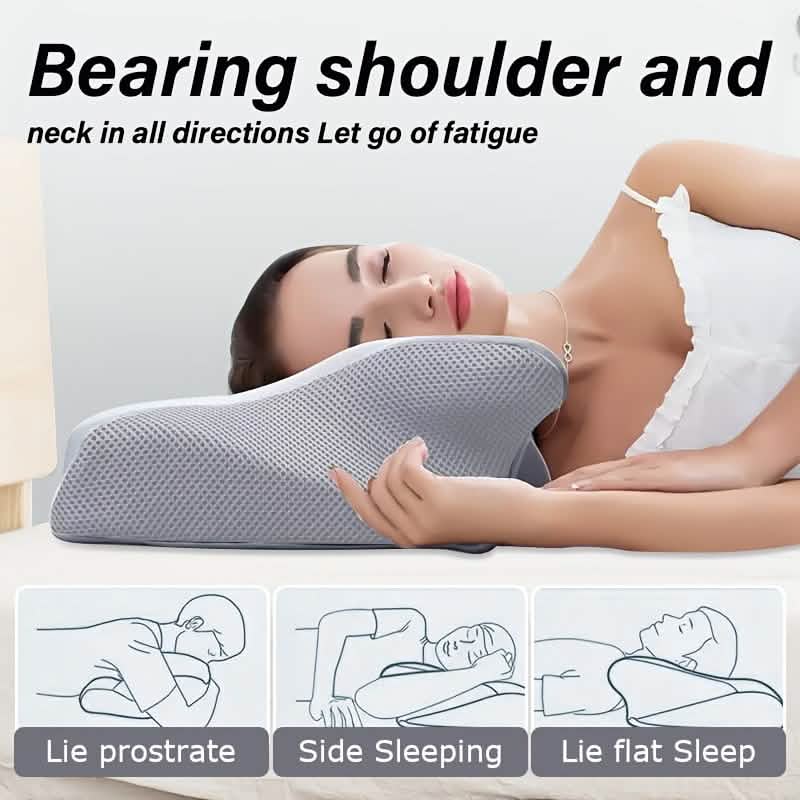 Ergonomisches Memory Foam Nackenkissen – Langsames Zurückfedern, Rücken- und Seitenschläfer
