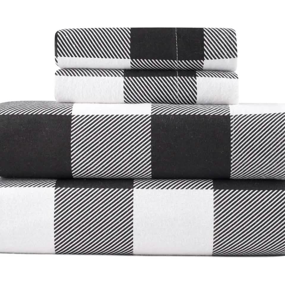 4-teilig: Kathy Ireland Bettwäsche-Set aus 100 % türkischer Baumwolle (Flanell)