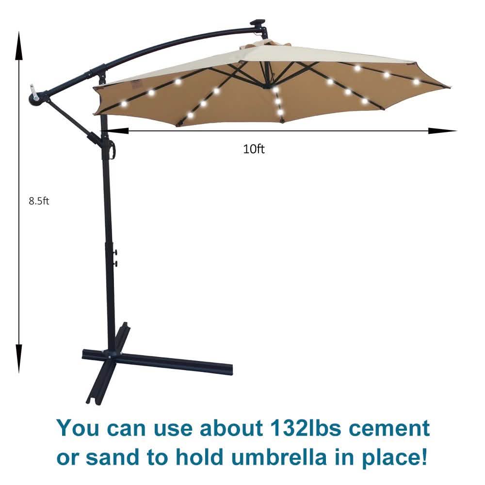 10ft Solarbetriebener Sonnenschirm