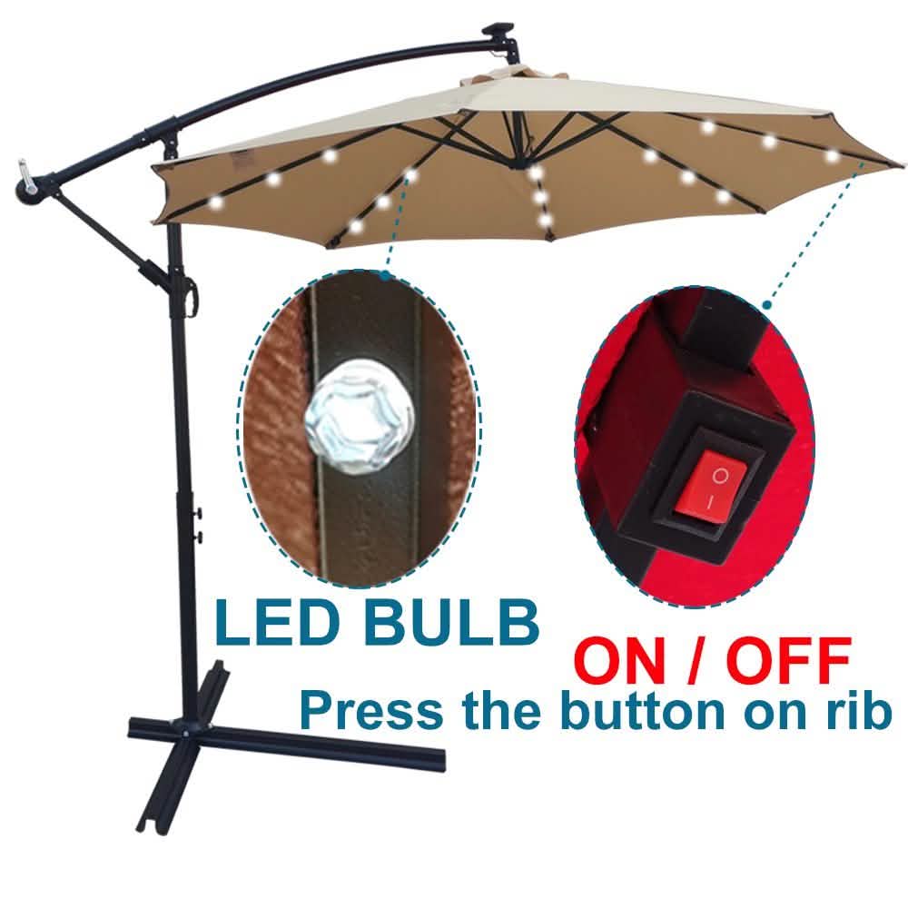 10ft Solarbetriebener Sonnenschirm