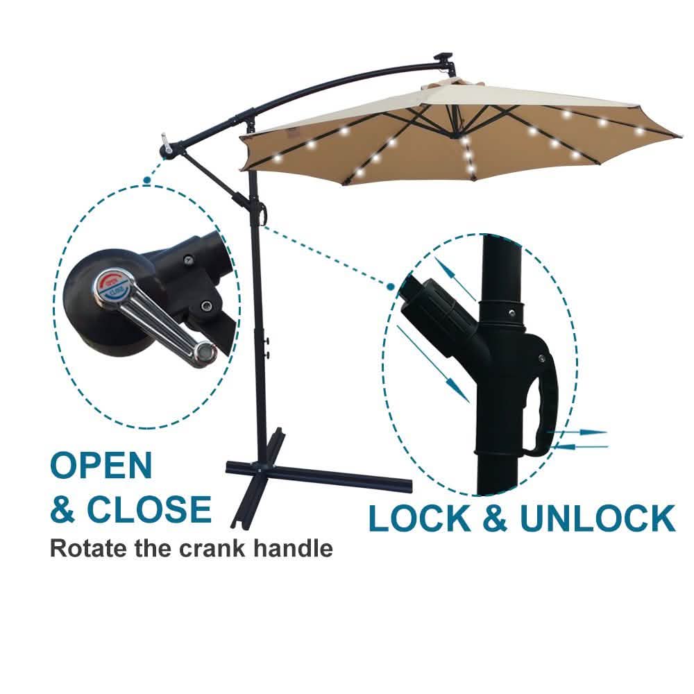 10ft Solarbetriebener Sonnenschirm