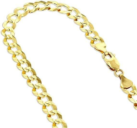 10K massives Gelbgold Cuban Halskette Kette